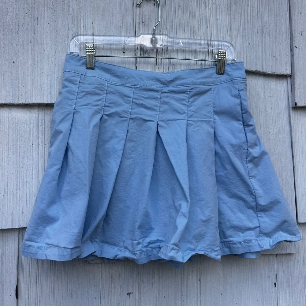 American Eagle Light Blue Pleated Mini Skirt 8 Regular Tennis Preppy‎ Pockets